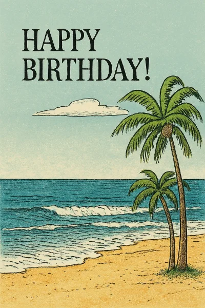 Birthday - Quiet Beach SceneAdd to Order